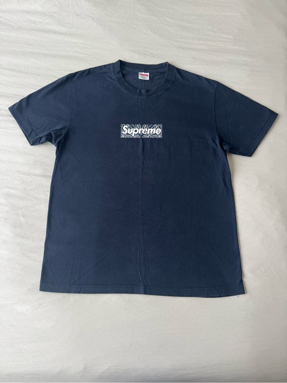 Supreme Badana Box Navy Logo Tee